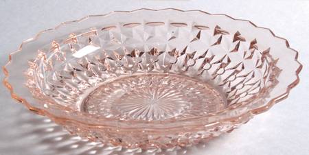Holiday Pink Rim Soup Bowl by Jeannette