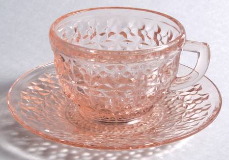 Holiday Pink Cup and Saucer Set by Jeannette