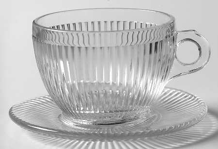 Homespun Clear Child's Cup & Saucer Set