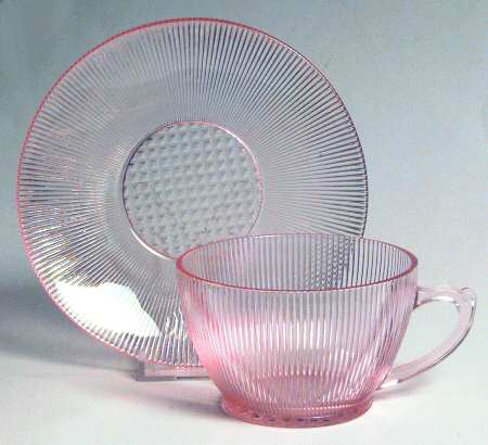 Homespun Pink Cup & Saucer Set