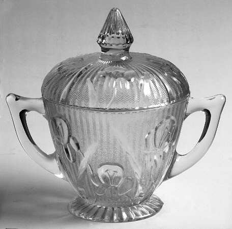 Iris Clear Sugar Bowl & Lid