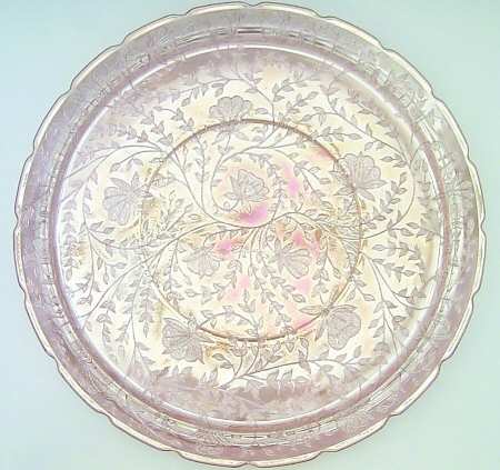 Floragold Round Tray with Indented Center