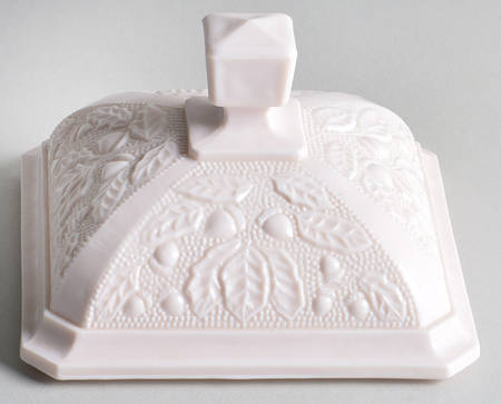 Shell Pink Milk Glass Lid for Small Candy Jar