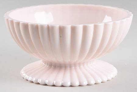 Shell Pink Milk Glass Open Candy Dish