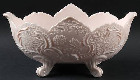 Shell Pink Milk Glass Lombardi Bowl