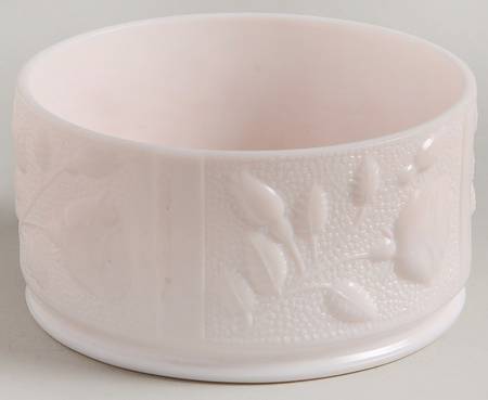 Shell Pink Milk Glass Powder Jar No Lid