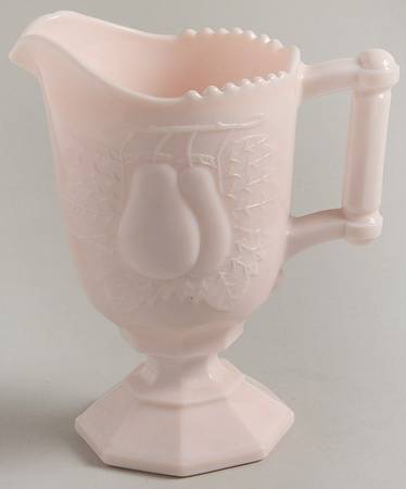 Shell Pink Milk Glass Footed Creamer