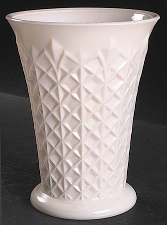 Shell Pink Milk Glass 7" Flower Vase