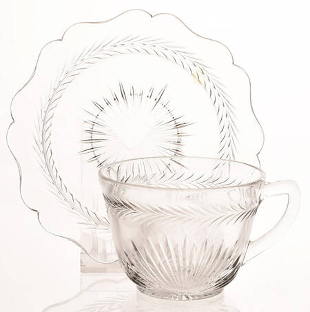 Sunburst "Herringbone" Cup & Saucer Set