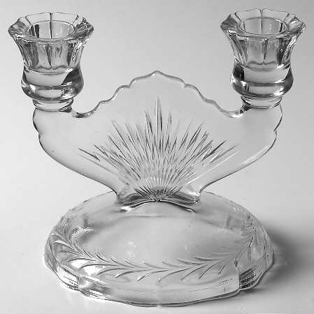 Sunburst "Herringbone" Double Light Candlestick