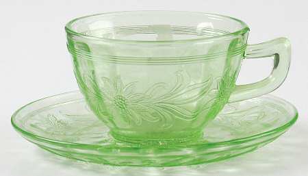 Sunflower Green Cup & Saucer Set