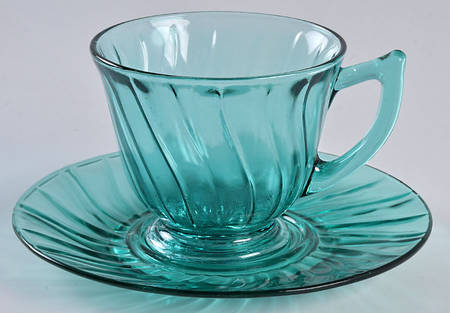 Swirl Ultramarine (Blue Green) Cup and Saucer Set