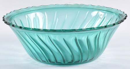 Swirl Ultramarine (Blue Green) 9" Rimmed Salad Bowl