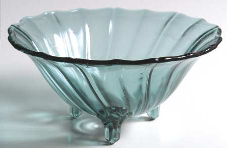 Swirl Ultramarine (Blue Green) 3-Footed Open Candy Dish