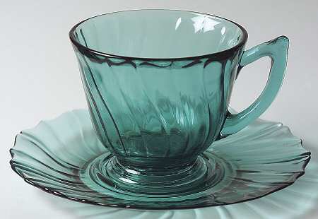 Swirl Ultramarine (Blue Green) Cup & Saucer Set