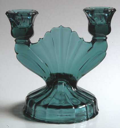 Swirl Ultramarine (Blue Green) Double Light Candlestick