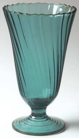 Swirl Ultramarine (Blue Green) 8" Footed Flower Vase
