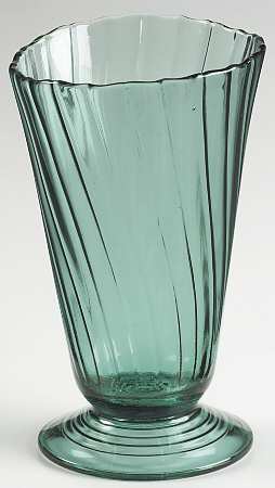 Swirl Ultramarine (Blue Green) 8" Footed Vase