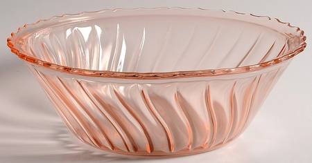 Swirl Pink 9" Rimmed Salad Bowl