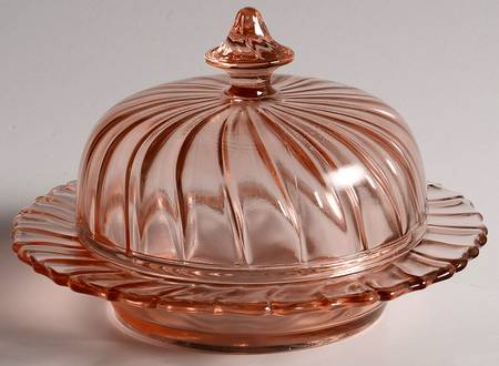 Swirl Pink Round Covered Butter