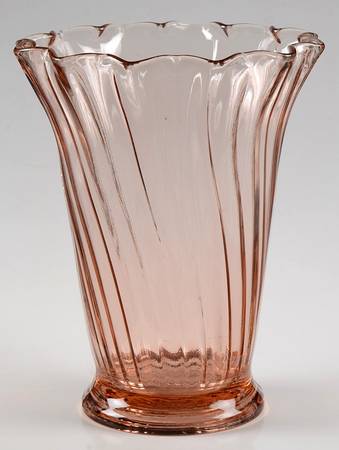 Swirl Pink 6" Footed Vase