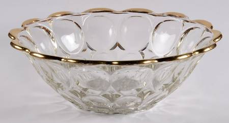 Thumbprint (Gold Trim) Large Fruit Bowl
