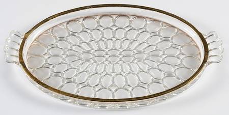 Thumbprint (Gold Trim) 12" Handled Tray