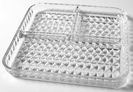 Windsor Clear 8" Square 3 Part Relish