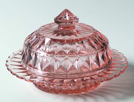 Windsor Pink Round Covered Butter by Jeannette
