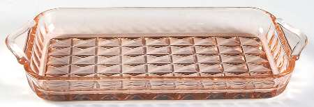 Windsor Pink 9" Handled Rectangular Tray by Jeannette
