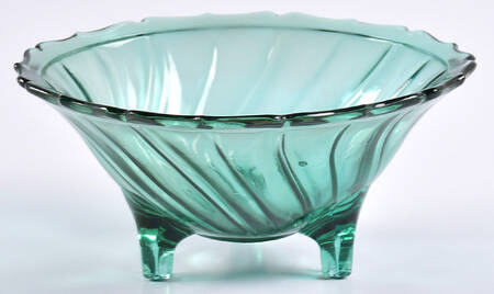 Swirl Ultramarine (Green) 3-Footed Open Candy Dish