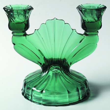 Swirl Ultramarine (Green) Double Light Candlestick