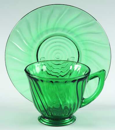 Swirl Ultramarine (Green) Cup & Saucer Set