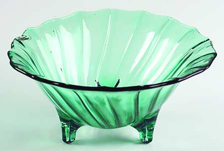 Swirl Ultramarine (Green) 3-Footed Open Candy Dish