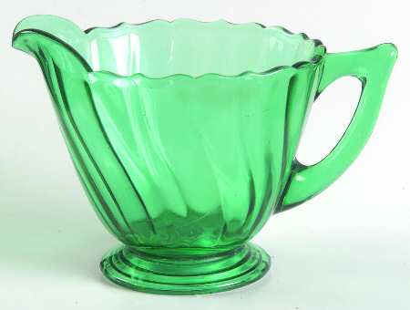 Swirl Ultramarine (Green) Footed Creamer