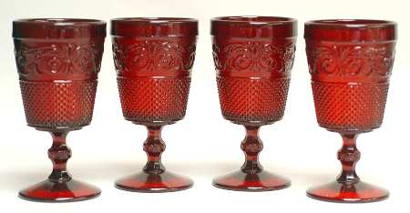 Everyday Glass Red Water Goblet - Set of 4