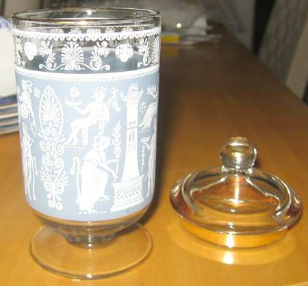 Corinthian Blue Candy Jar & Lid