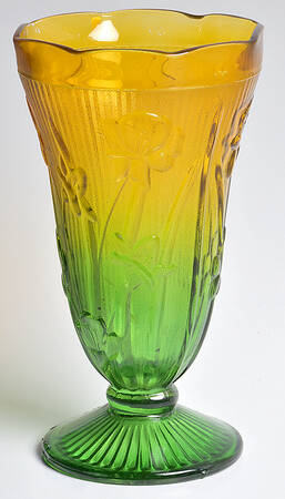 Iris Green Yellow 9" Flower Vase