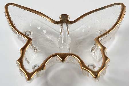 Butterfly Clear (Gold Trim) Nut Dish