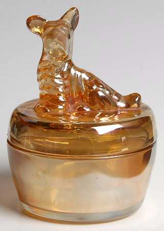 Jeannette Animals & Figurines Marigold Scottie Powder Jar & Lid