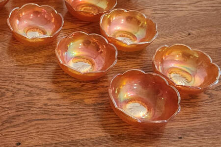 Crackle Marigold 4" Small Fruit/Dessert Bowl