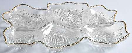 Venetian Gold 16" leaf shape 6 part relish