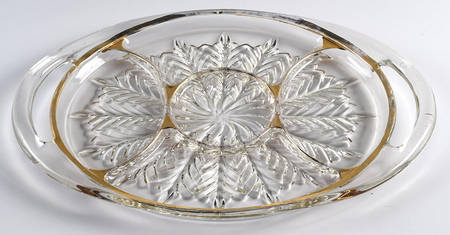 Feather (Gold Trim) 165" Oval 5 Part Relish