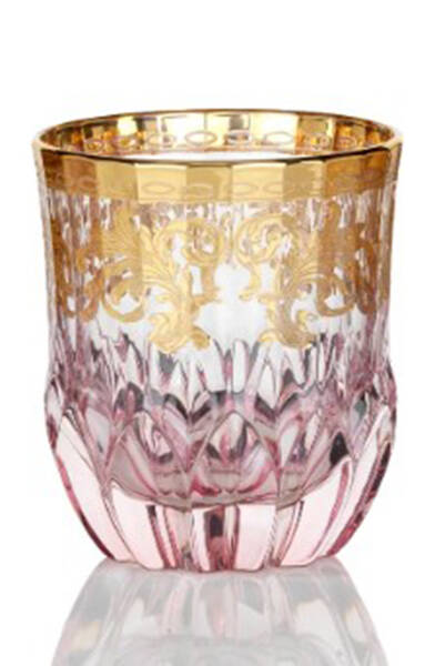 Art Deco-Pink Whiskey Glass
