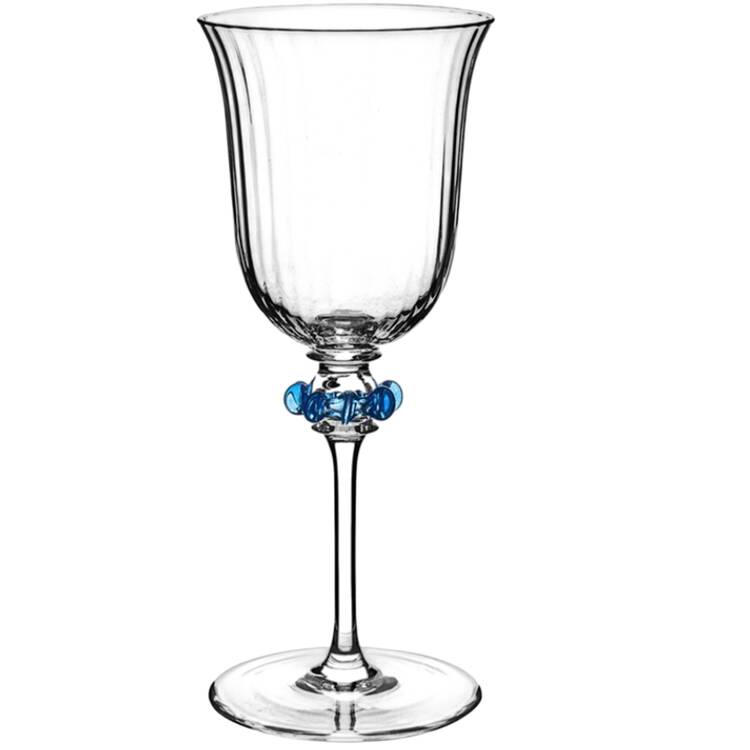 Nell Ruffle-Chambray Wine Glass