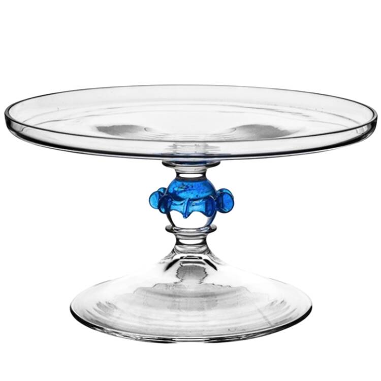 Nell Ruffle-Chambray 8" Diameter High Cake Stand