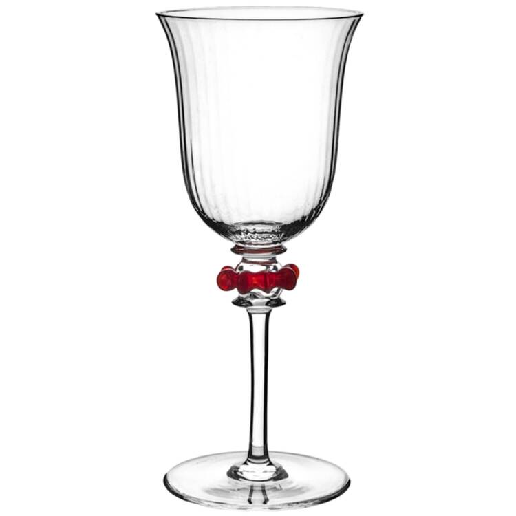 Nell Ruffle-Ruby Wine Glass