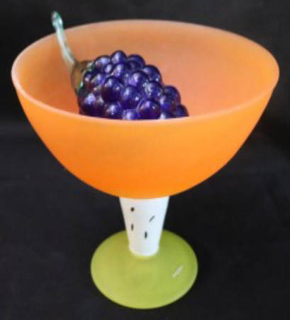 Amazon Orange 9" Footed Bowl