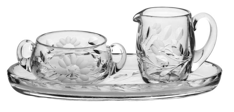Rosa Creamer, Sugar and Tray Set