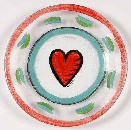 Hearts 7" Salad Plate by Kosta-Boda